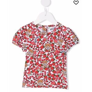 Moschino Kids Strawberry Print T-Shirt Short Sleeve